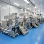 Cosmetic production mixing equipment installed in a clean factory