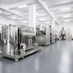 HONEMIX stainless steel processing equipment in clean industrial factory